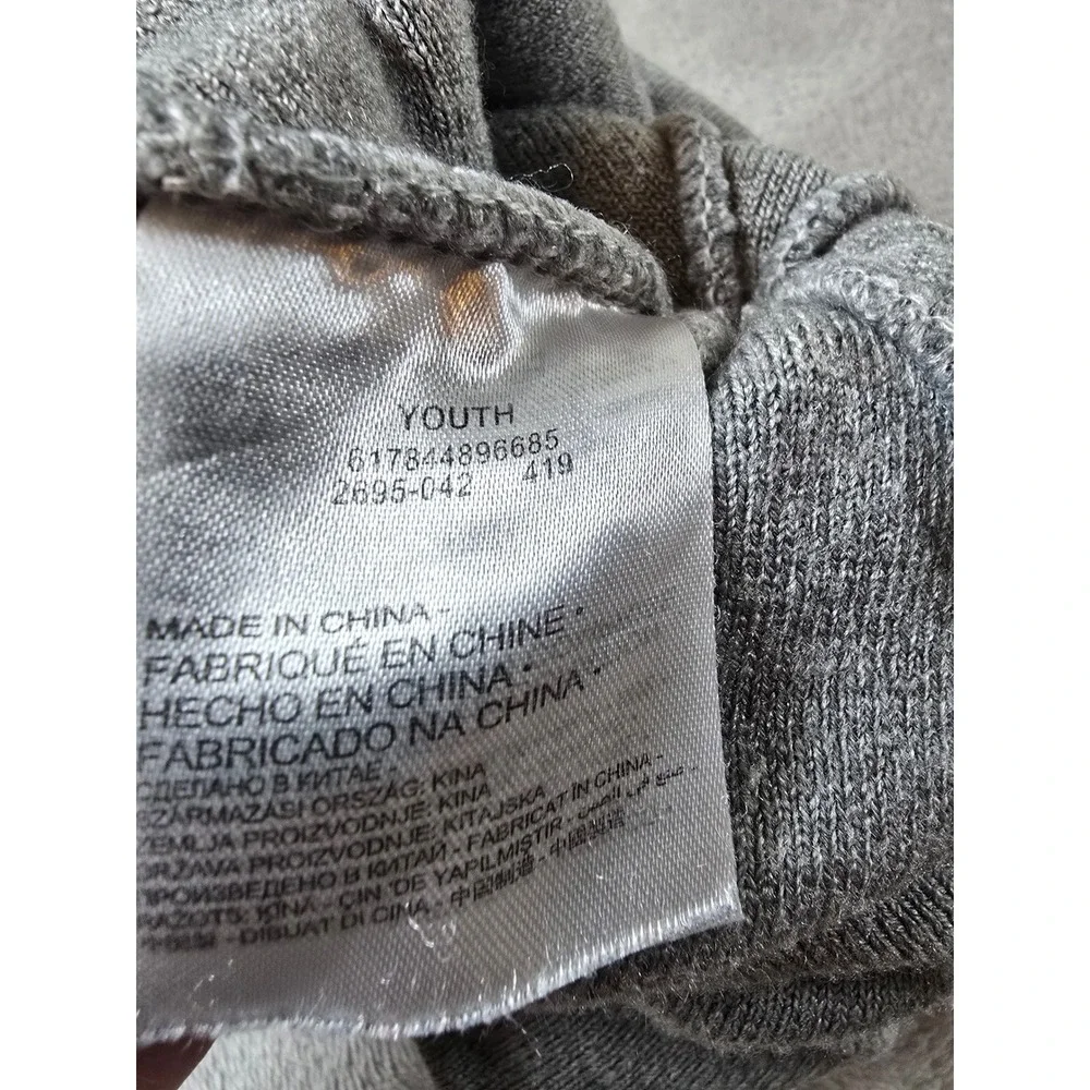 Nike Youth Pom Beanie Hat Knit Cuffed Gray Winter‎ Ski Snow Logo